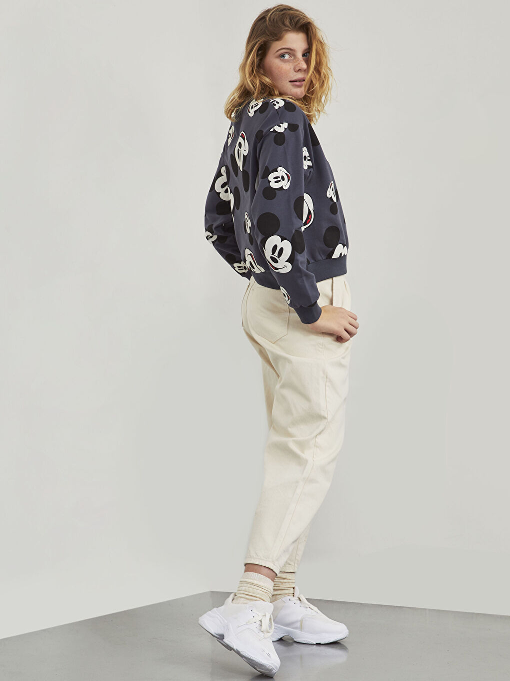 XSIDE Mickey Mouse Baskılı Sweatshirt -0WHT80Z8-RFL
