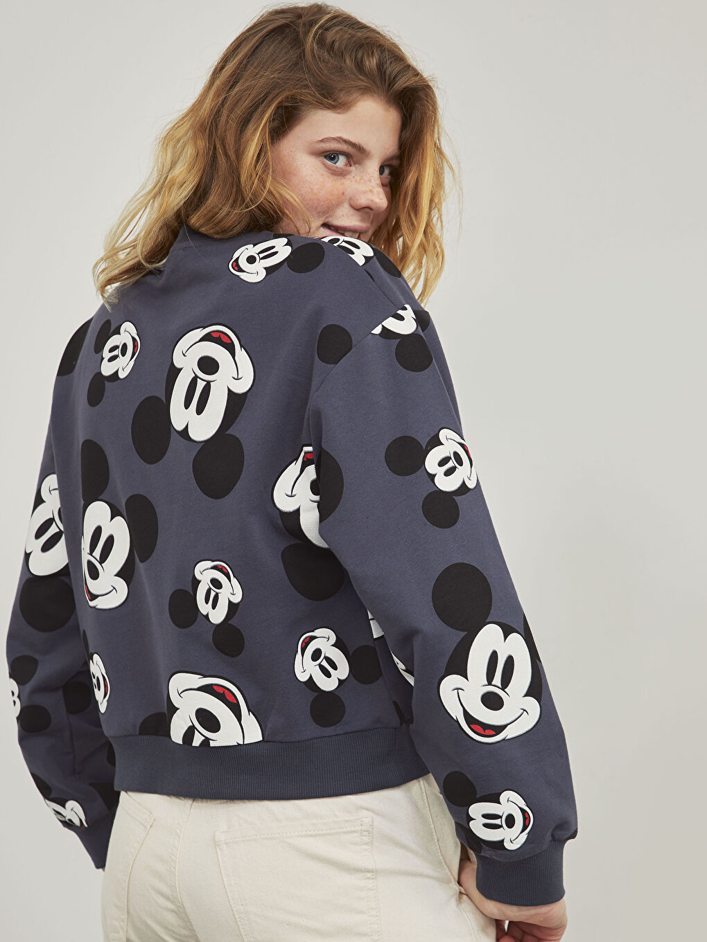 XSIDE Mickey Mouse Baskılı Sweatshirt -0WHT80Z8-RFL