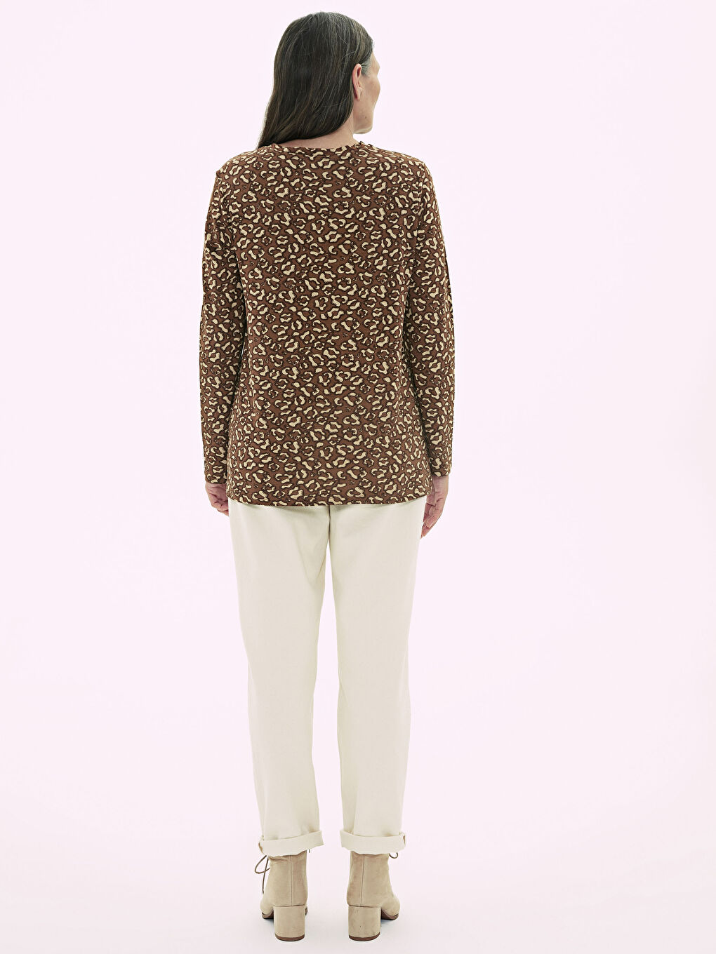 Printed V-Neck T-Shirt-2