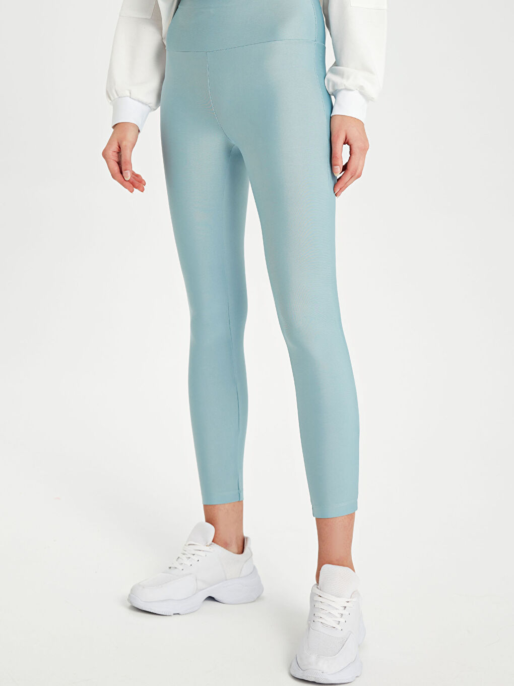 Yeşil Aktif Spor Esnek Dokulu Kumaş Tayt-3