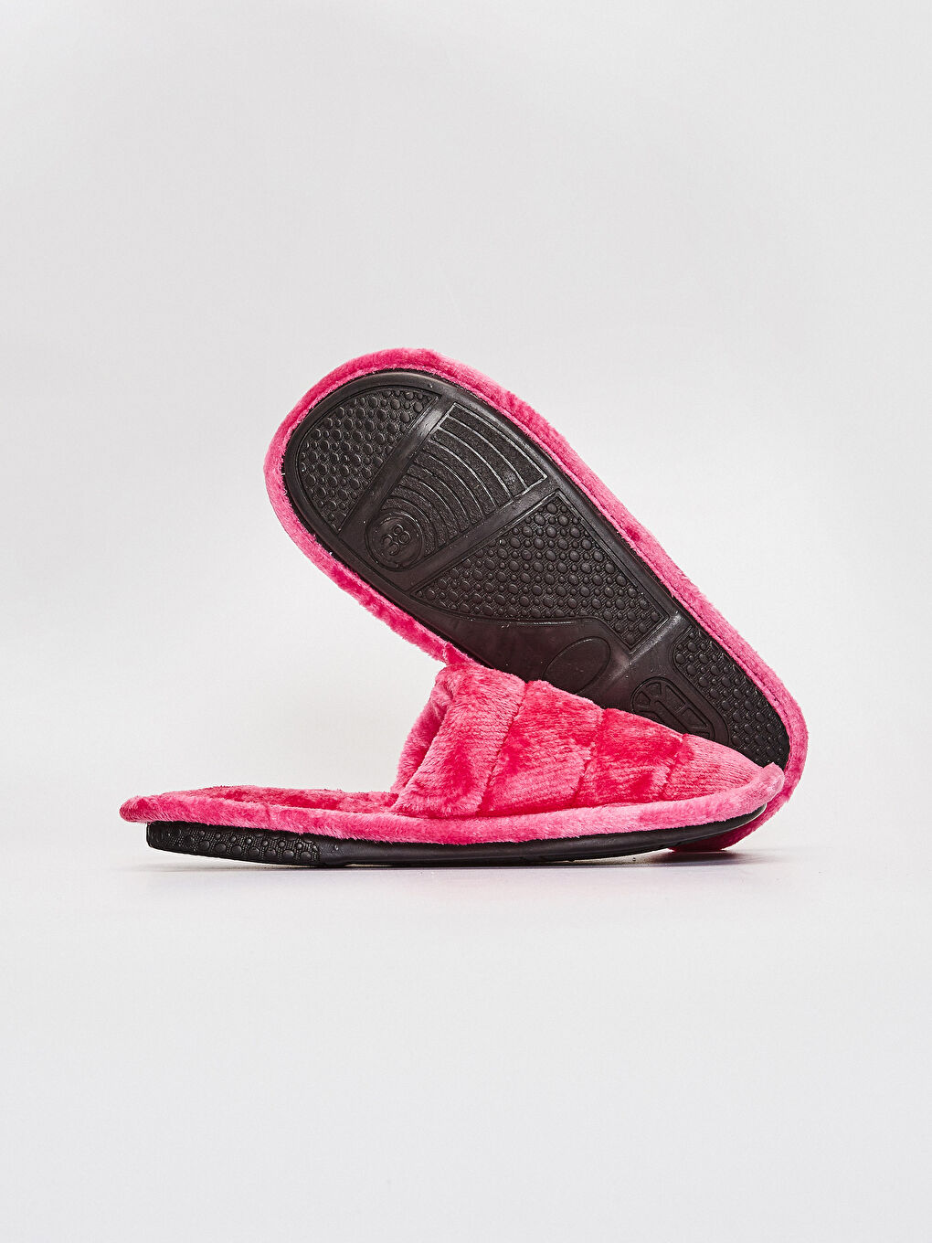 Pembe Kadın Peluş Ev Terliği-2