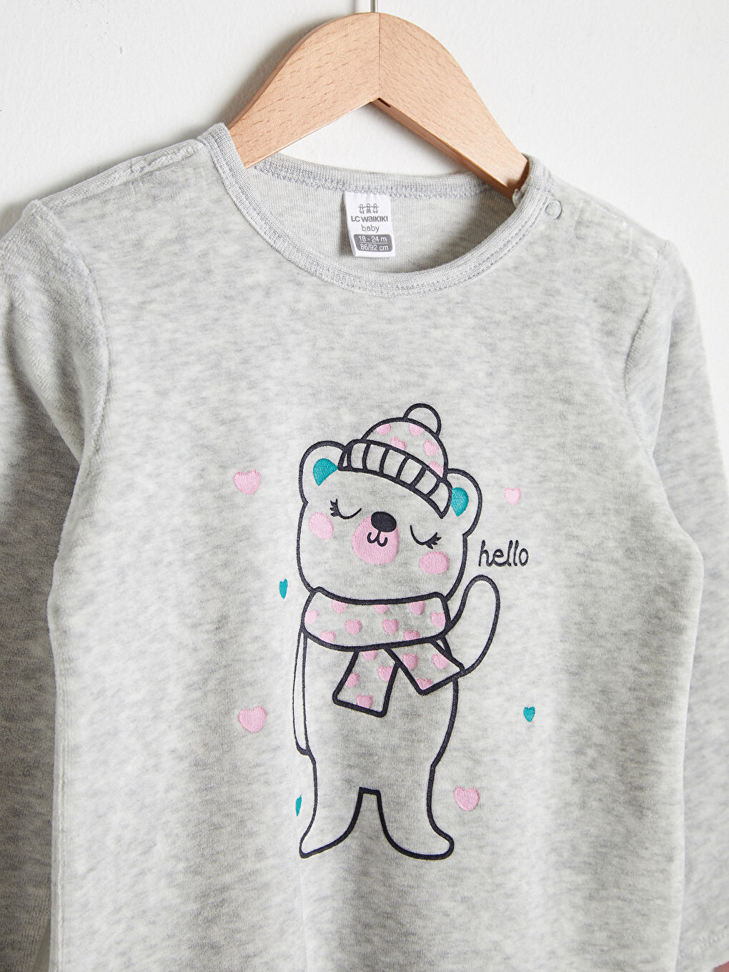 Beyaz Kız Bebek Baskılı Pijama Takımı-2