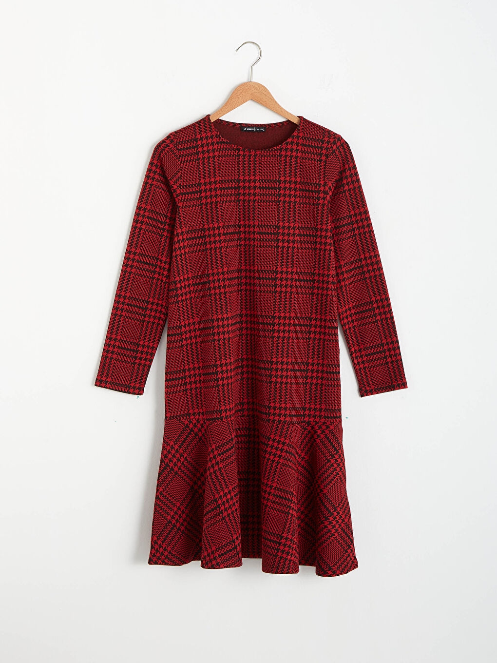 A-cut Plaid Ponte Dress-5