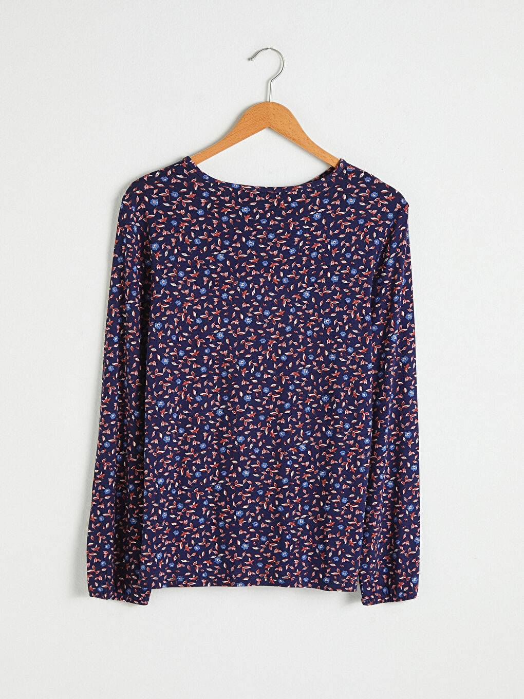 Crew Neck Patterned Blouse-4