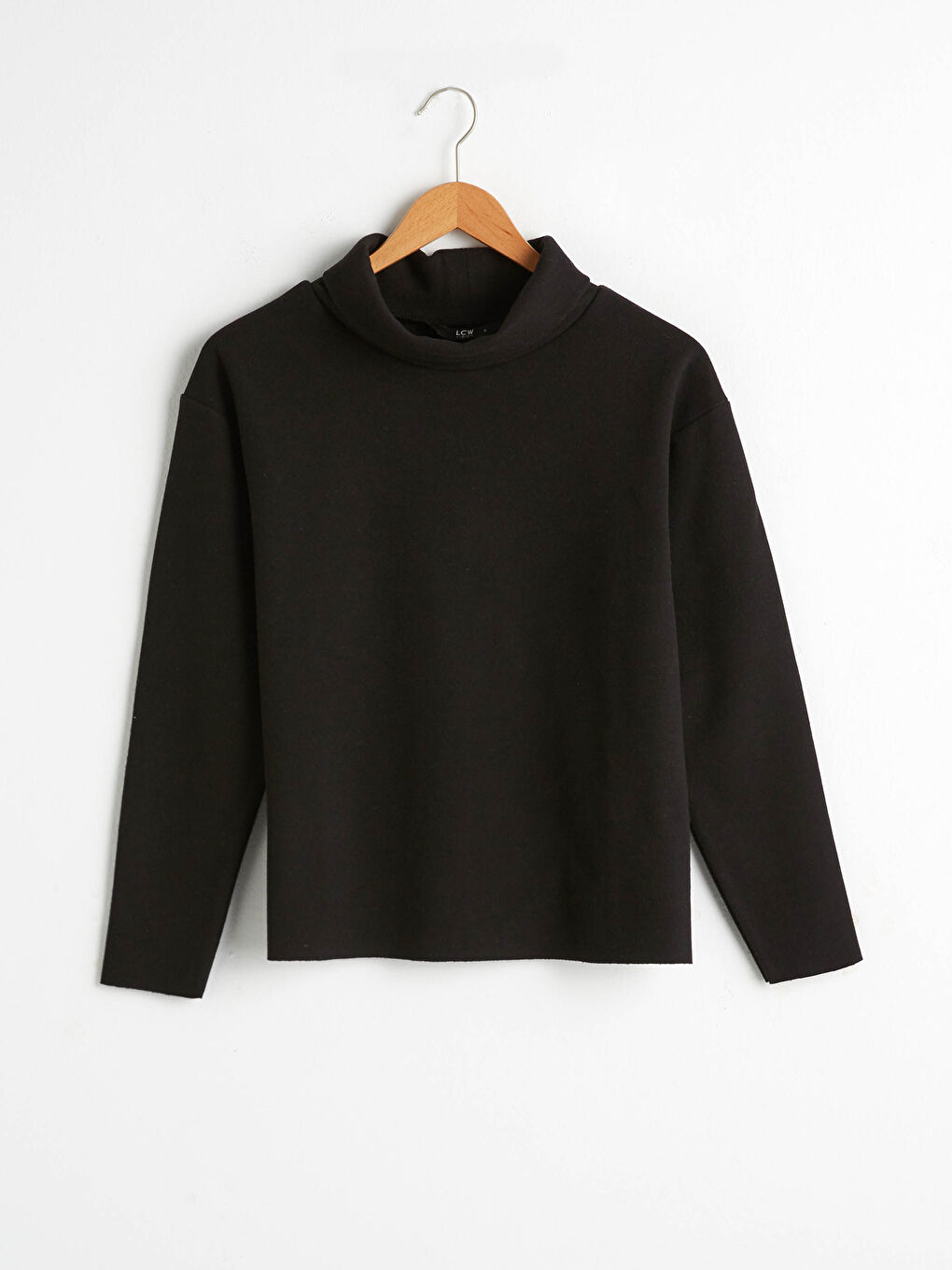 Siyah Yarım Balıkçı Yaka Sweatshirt-6