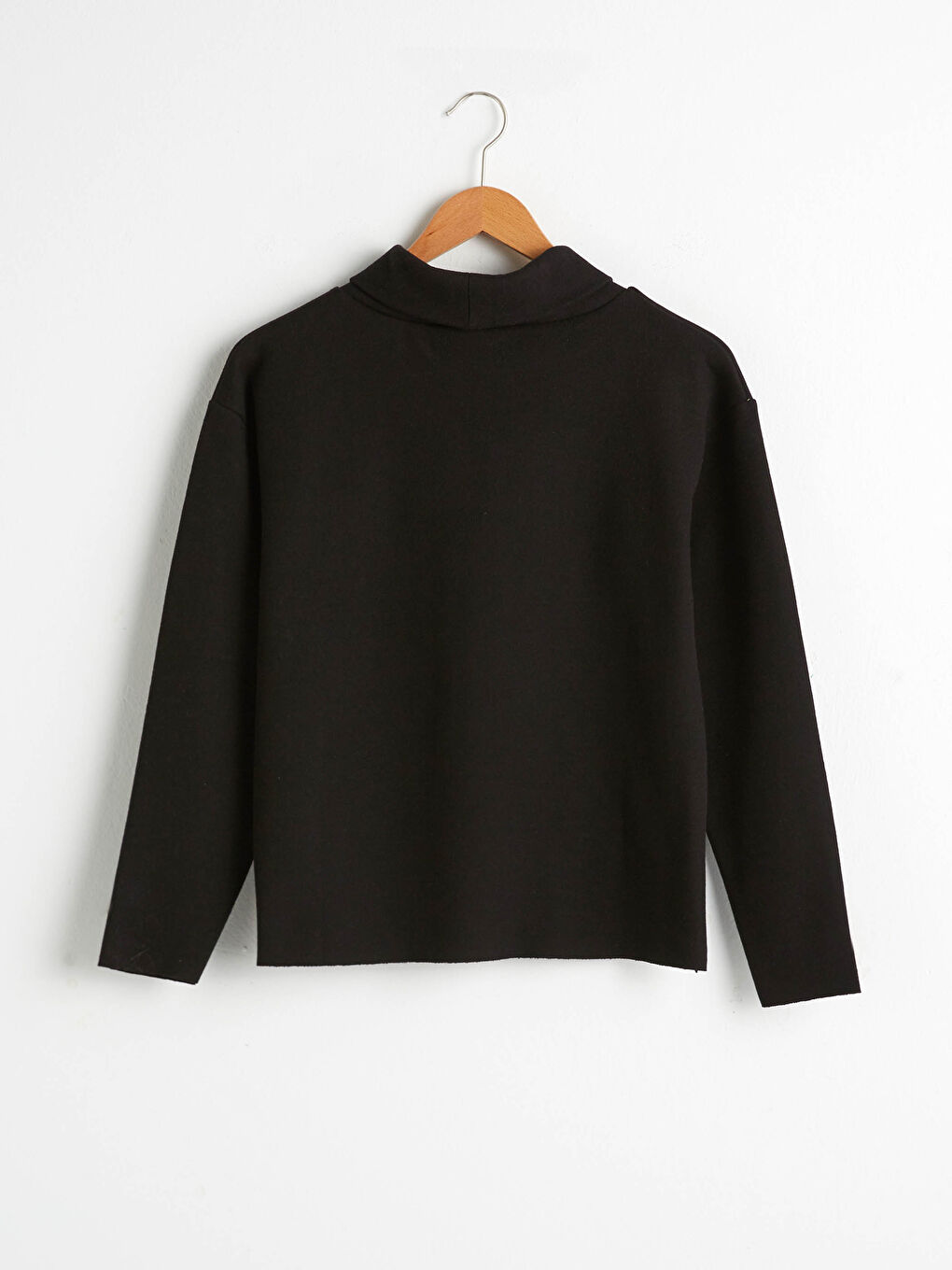 Siyah Yarım Balıkçı Yaka Sweatshirt-7