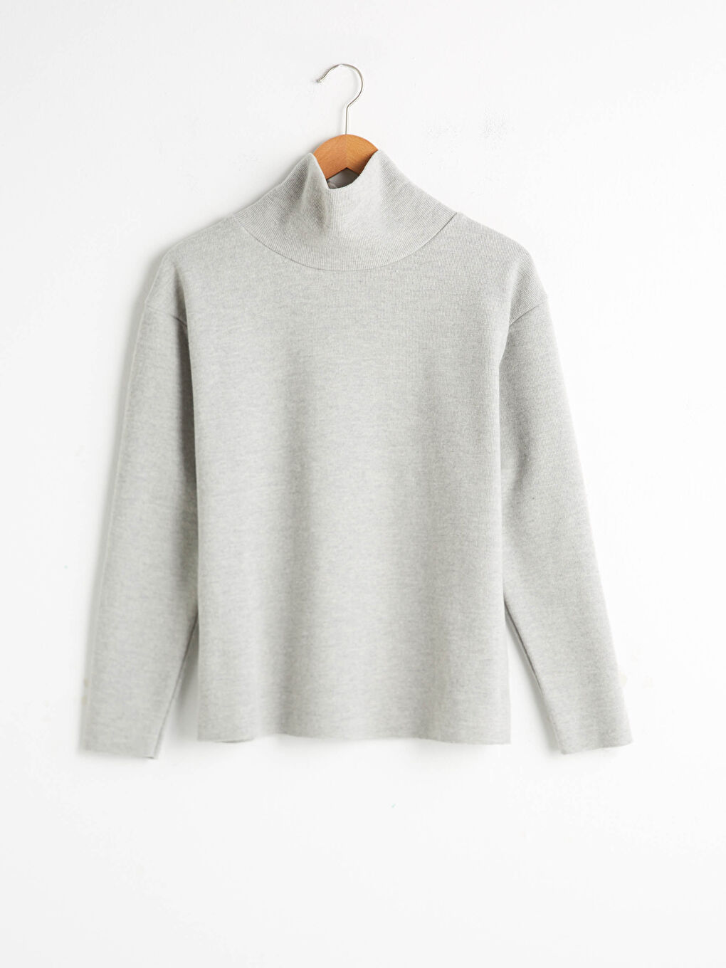 Gri Yarım Balıkçı Yaka Sweatshirt-6