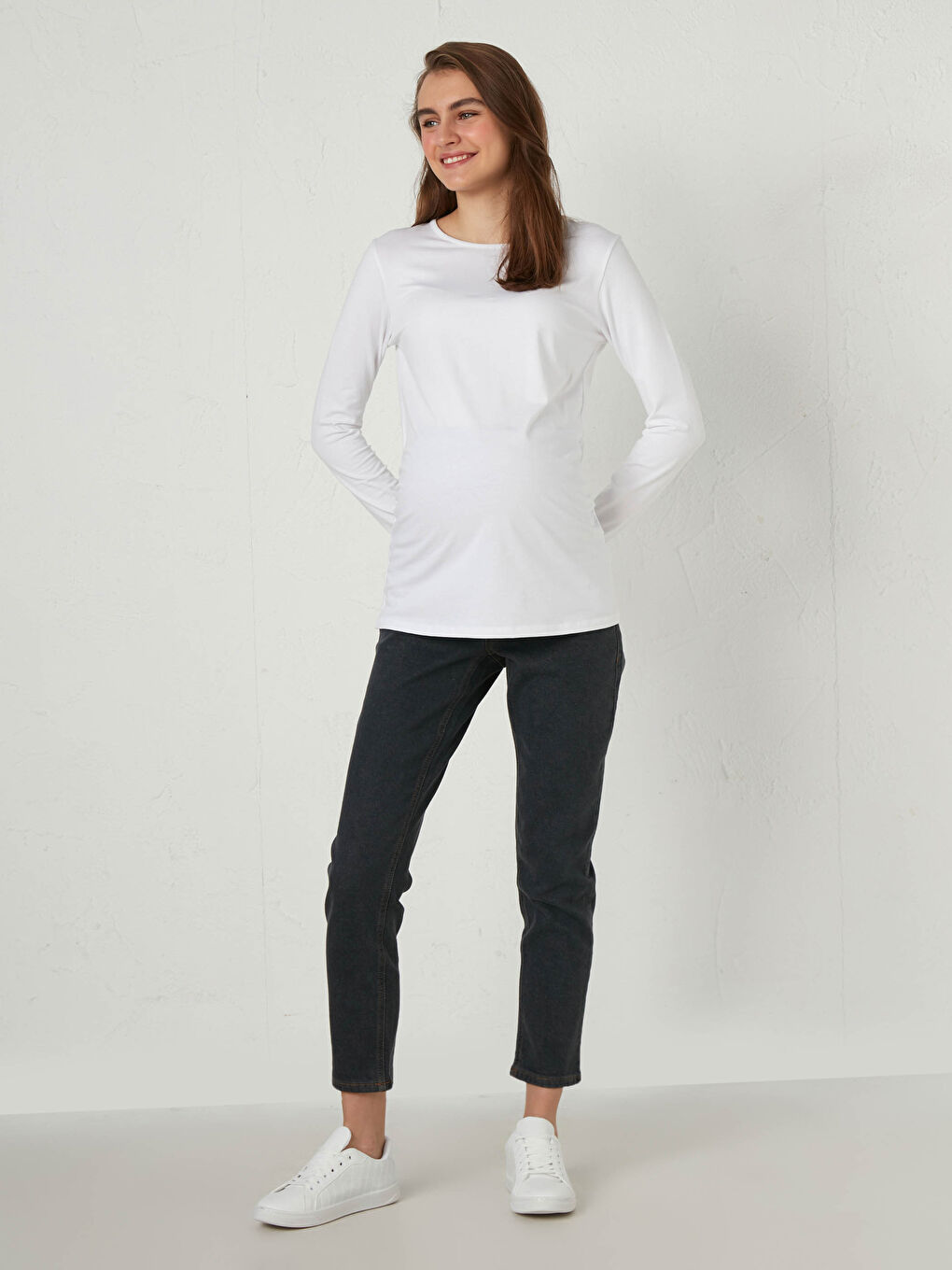 Gri Jupıter Süper Skinny Fit Hamile Jean Pantolon-1