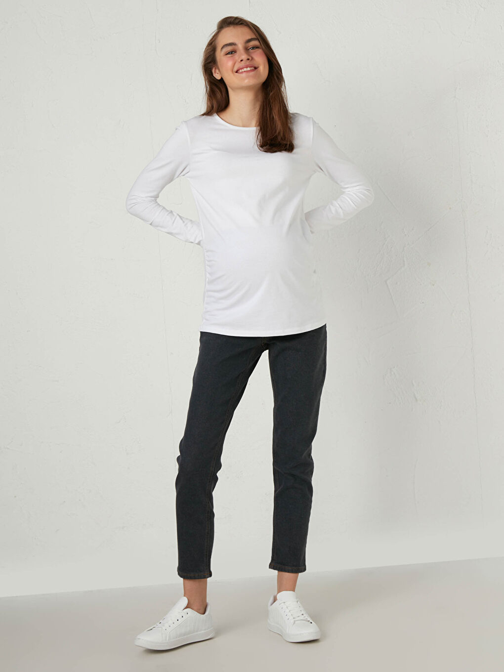 Gri Jupıter Süper Skinny Fit Hamile Jean Pantolon-3