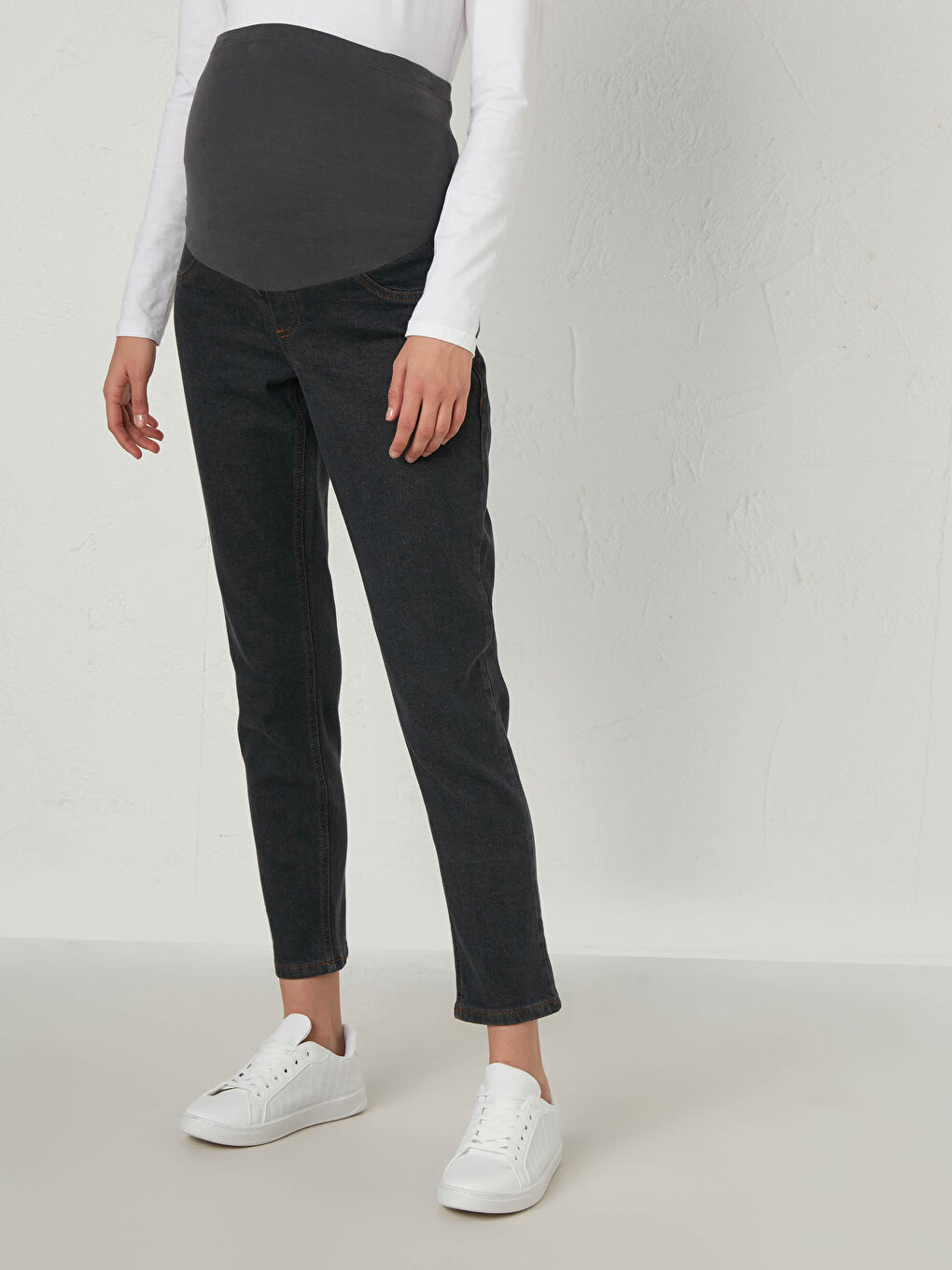 Gri Jupıter Süper Skinny Fit Hamile Jean Pantolon-5