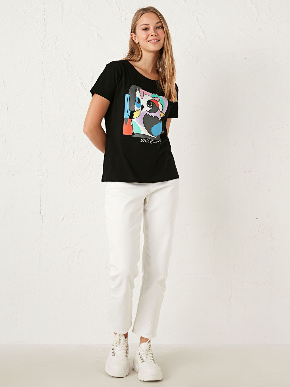 LCW Vision Owl Printed T-Shirt -0WHY05Z8-CVL