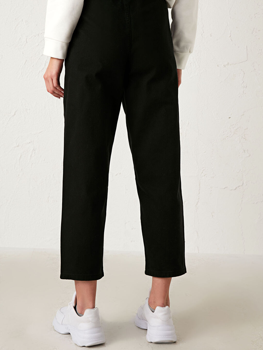 Siyah Bilek Boy Gabardin Harem Pantolon-4