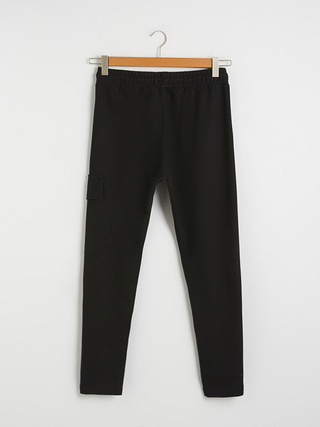 Siyah Slim Fit Kargo Cepli Eşofman Altı-5