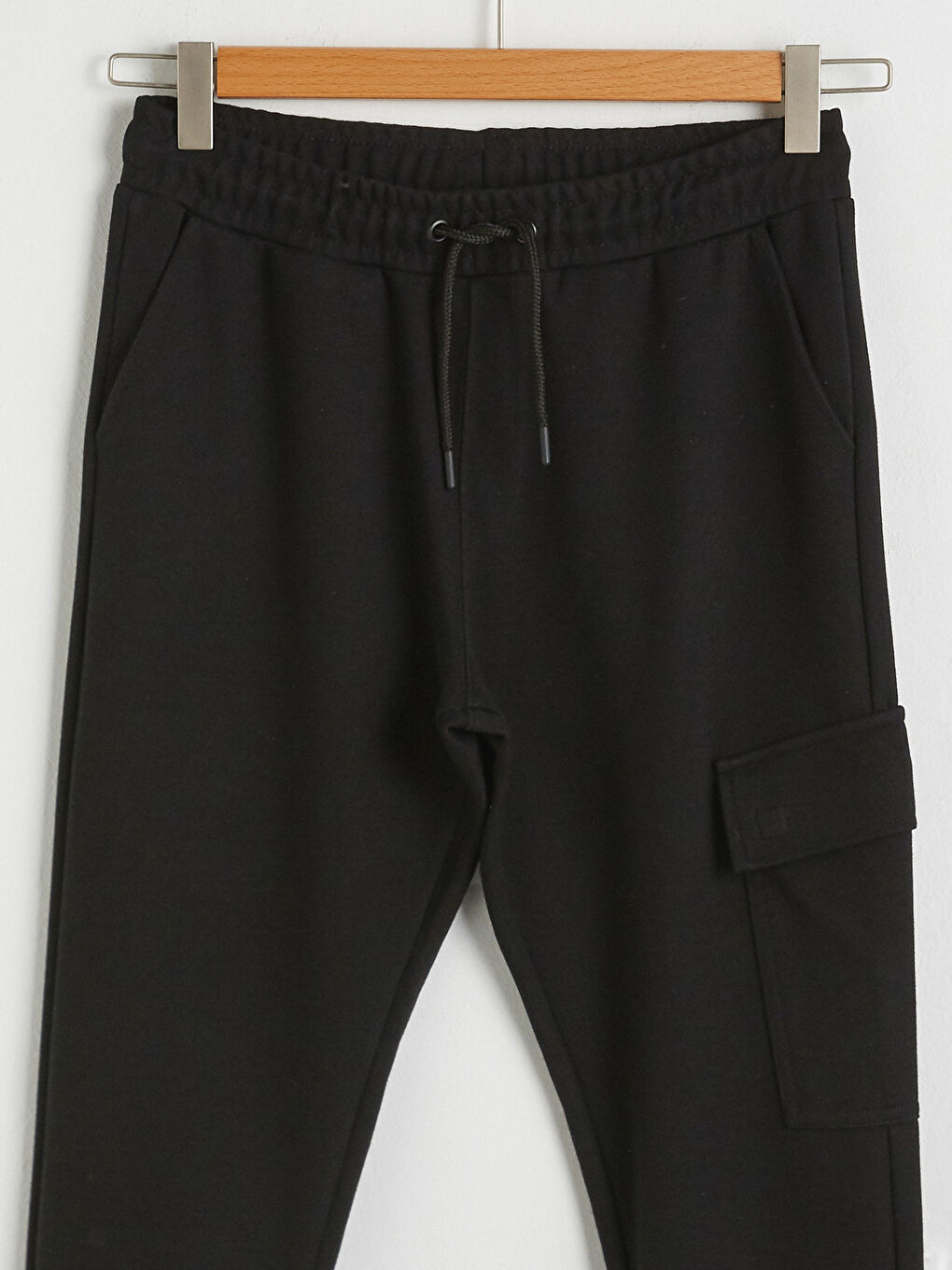 Siyah Slim Fit Kargo Cepli Eşofman Altı-6