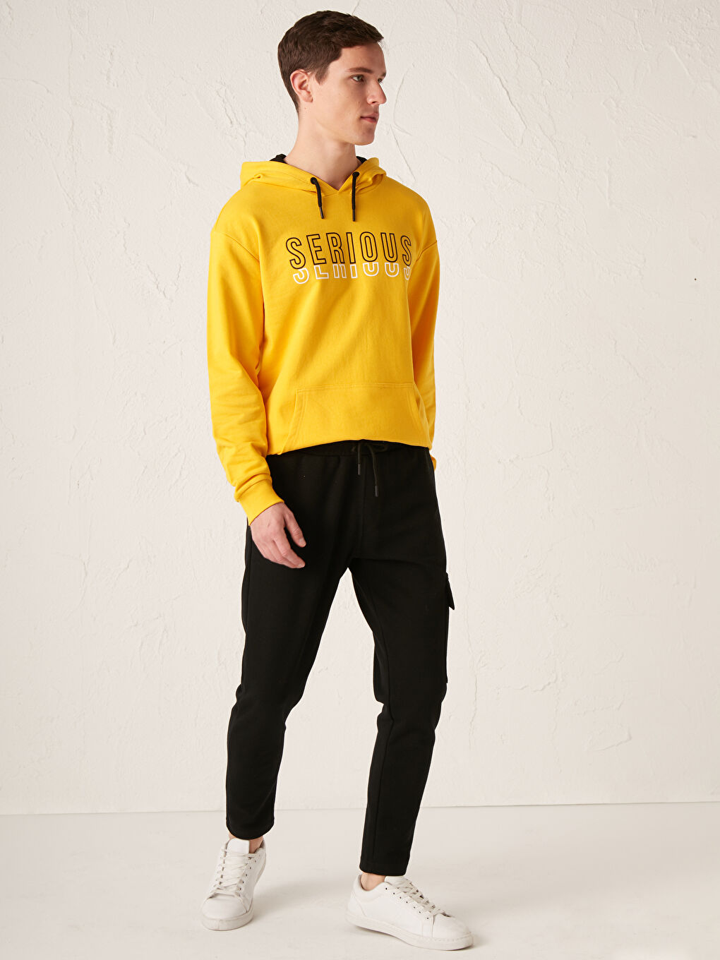 Siyah Slim Fit Kargo Cepli Eşofman Altı