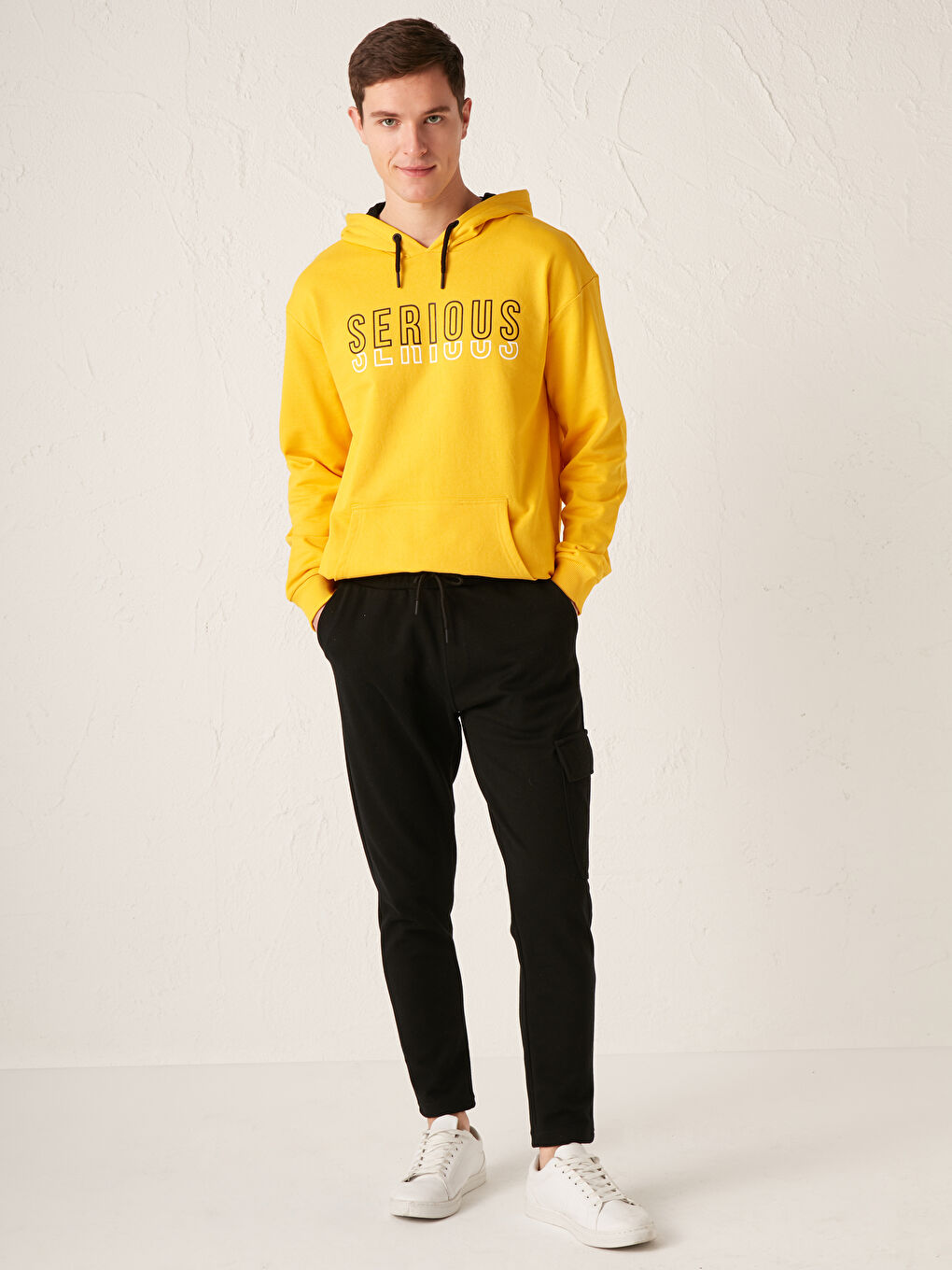 Siyah Slim Fit Kargo Cepli Eşofman Altı-2