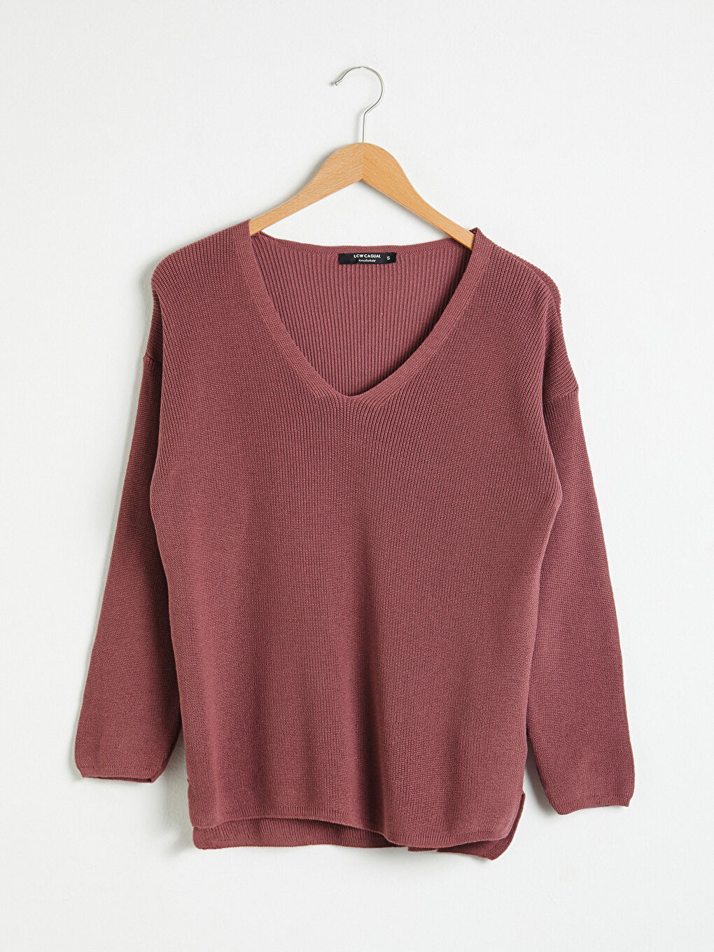 LCW Vision Plain V-Neck Tricot Jumper -0WI951Z8-H7D