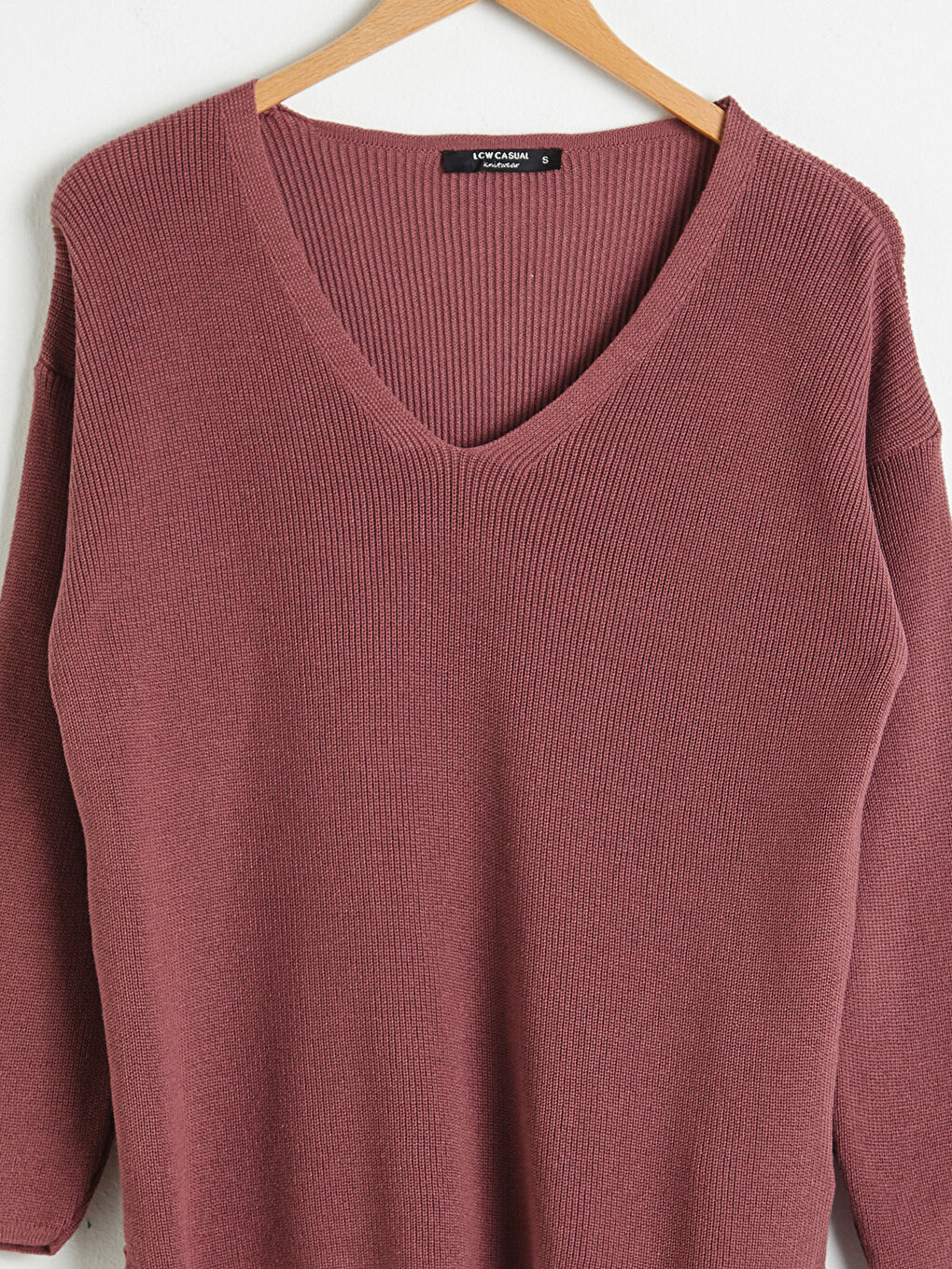 LCW Vision Plain V-Neck Tricot Jumper -0WI951Z8-H7D