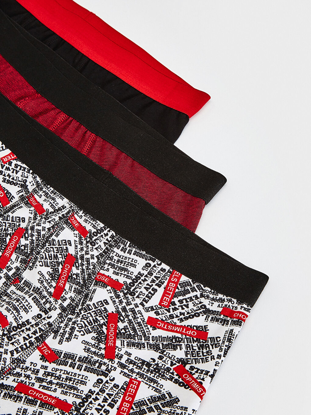 Kırmızı Standart Kalıp Esnek Kumaş Boxer 3'lü-4