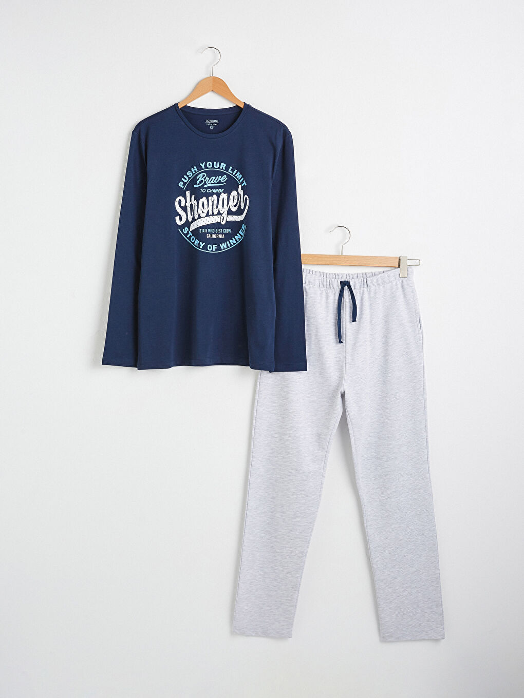 Lacivert Standart Kalıp Pijama Takımı-3