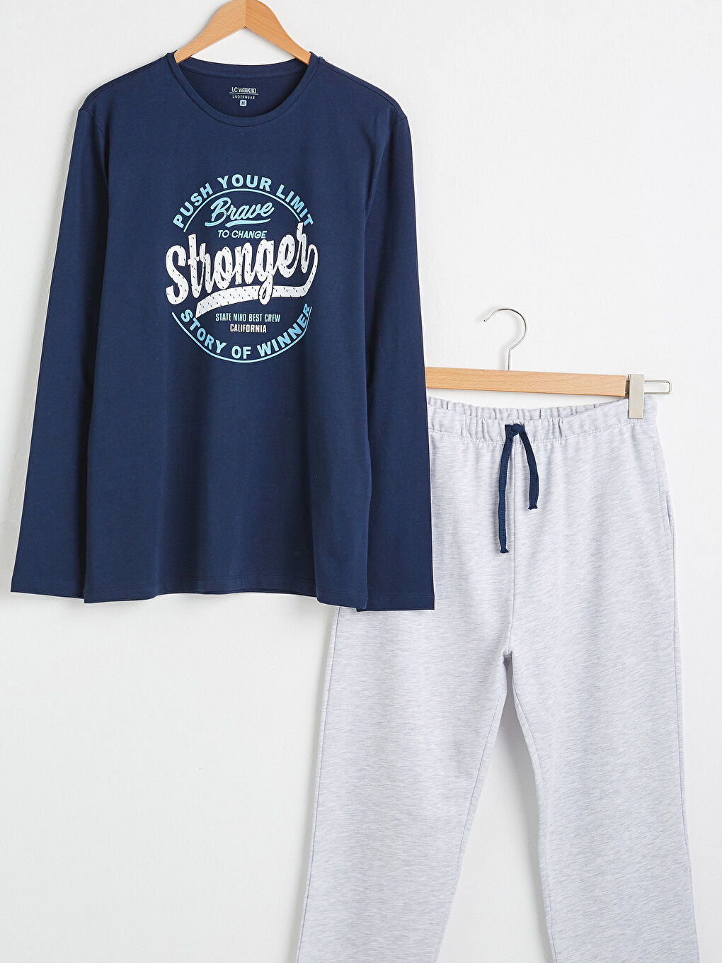 Lacivert Standart Kalıp Pijama Takımı-5