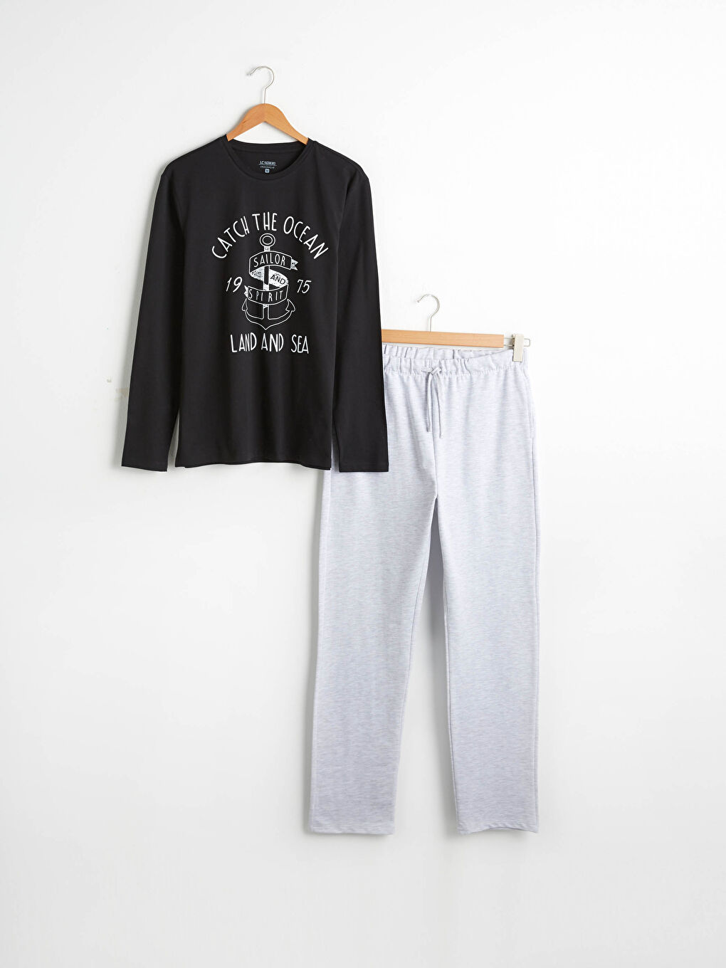 Siyah Standart Kalıp Pijama Takımı