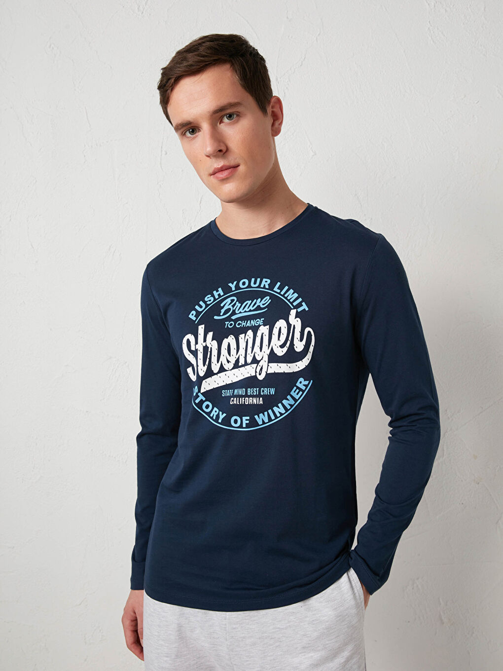 Lacivert Standart Kalıp Pijama Takımı-1