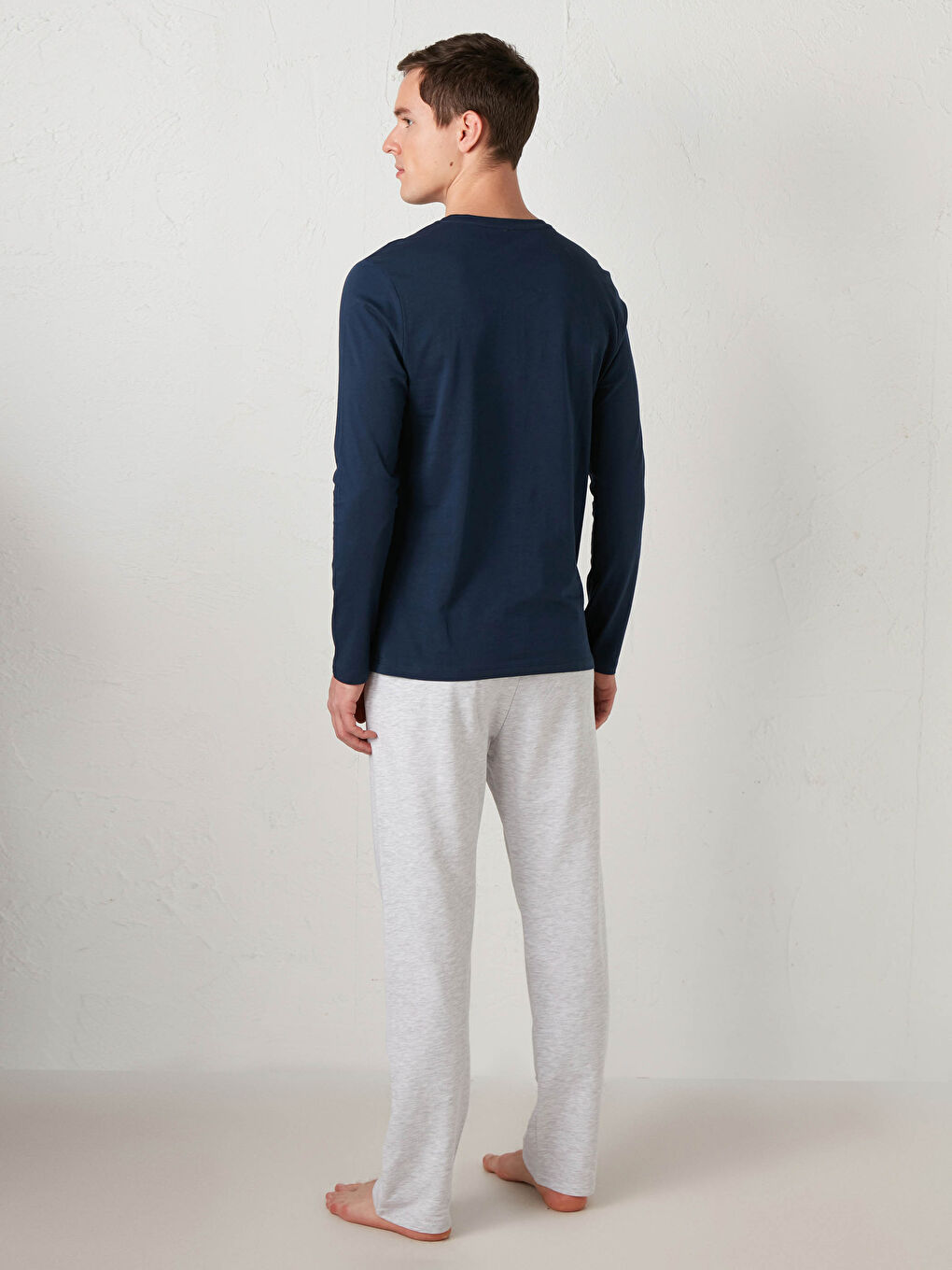 Lacivert Standart Kalıp Pijama Takımı-2