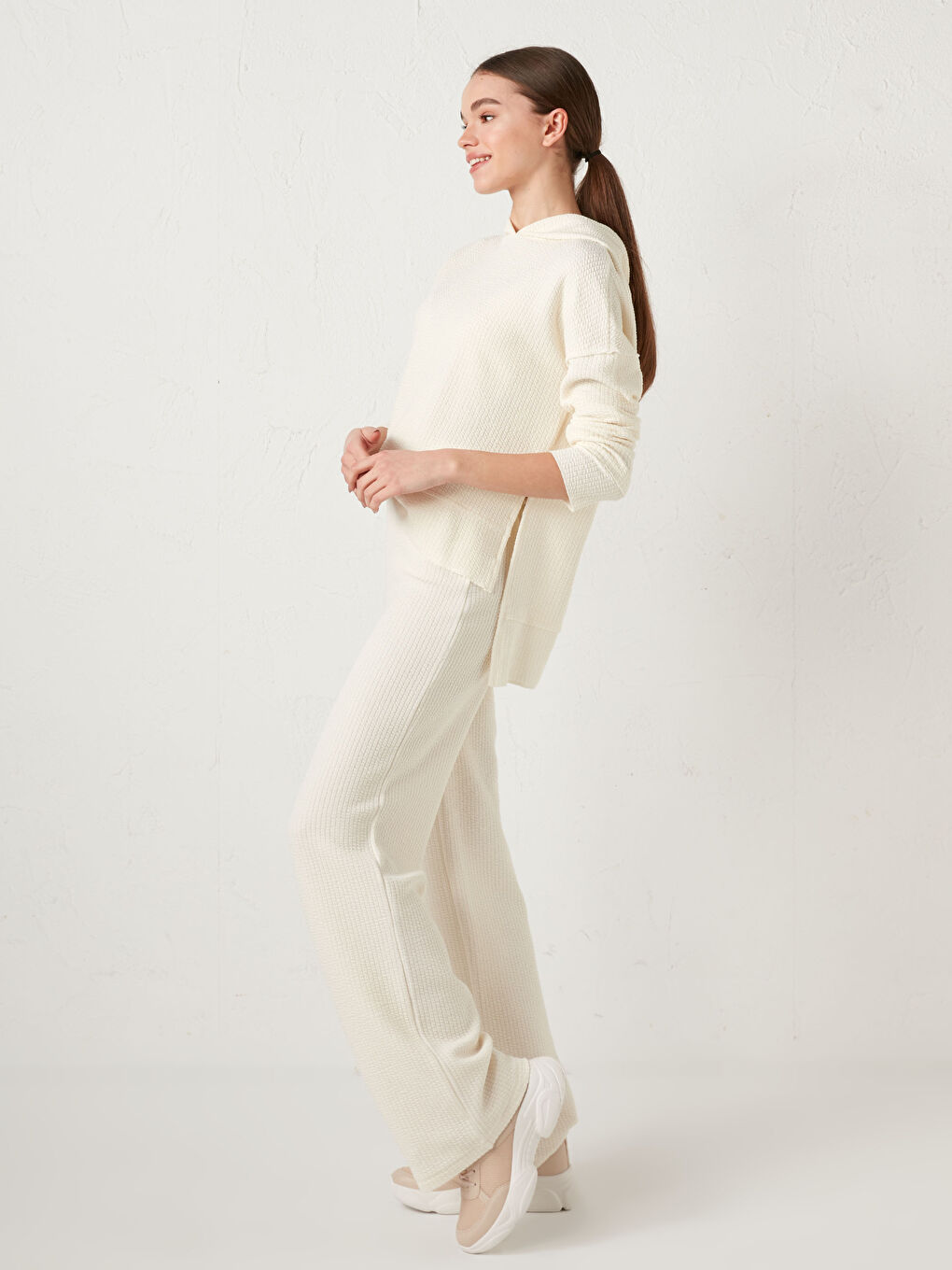 Elastic Waist Cotton Trousers-1