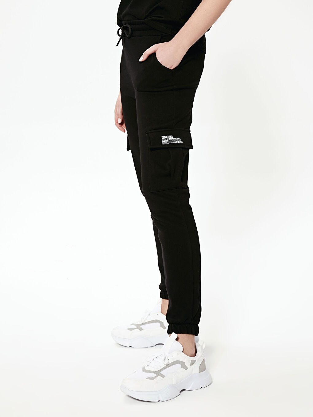 Slogan Printed Cotton Jogger Sweatpants-1