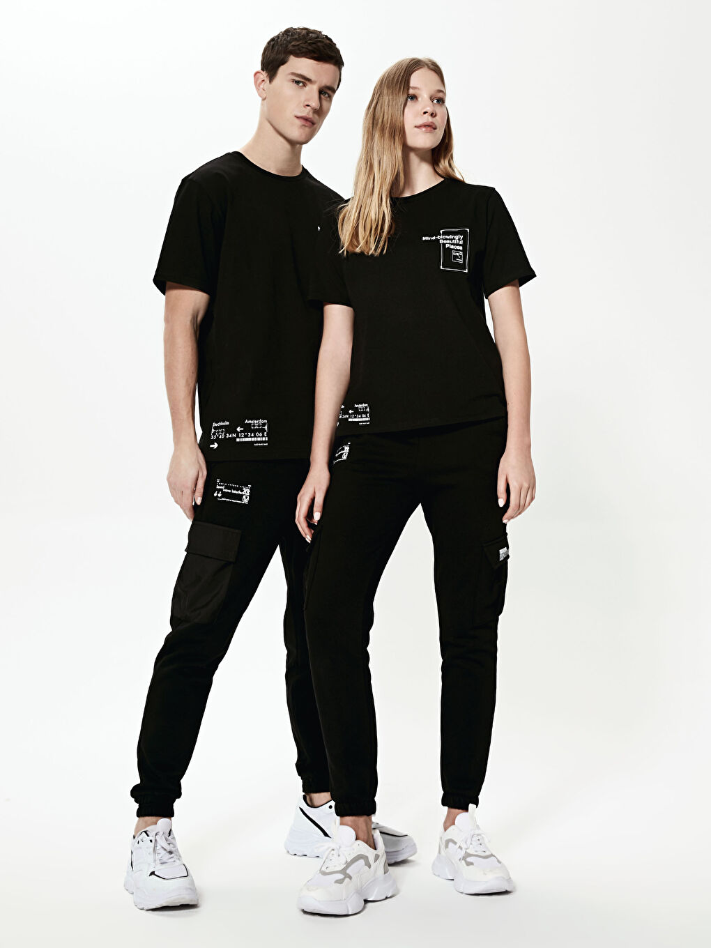 Slogan Printed Cotton Jogger Sweatpants