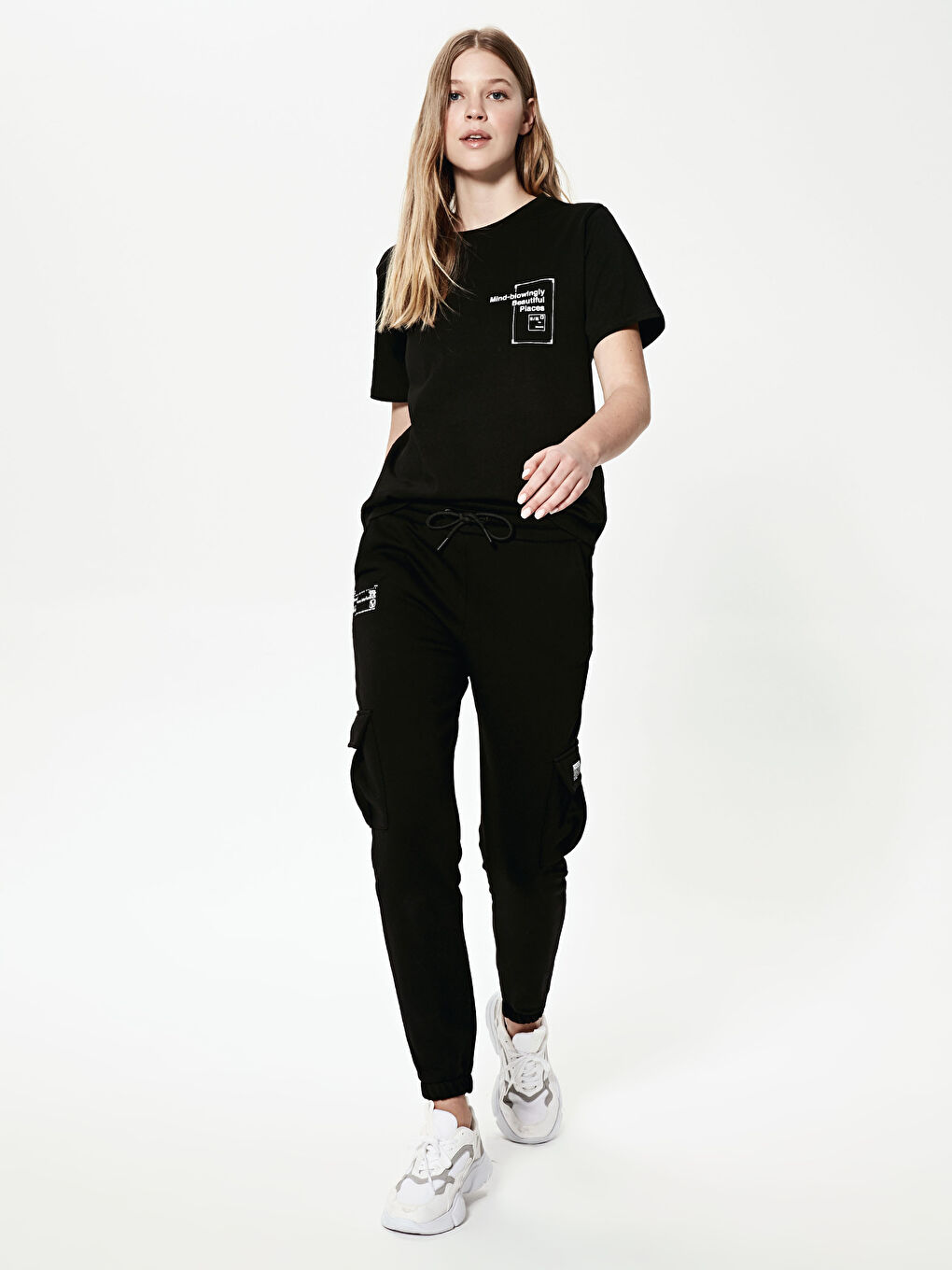 Slogan Printed Cotton Jogger Sweatpants-4