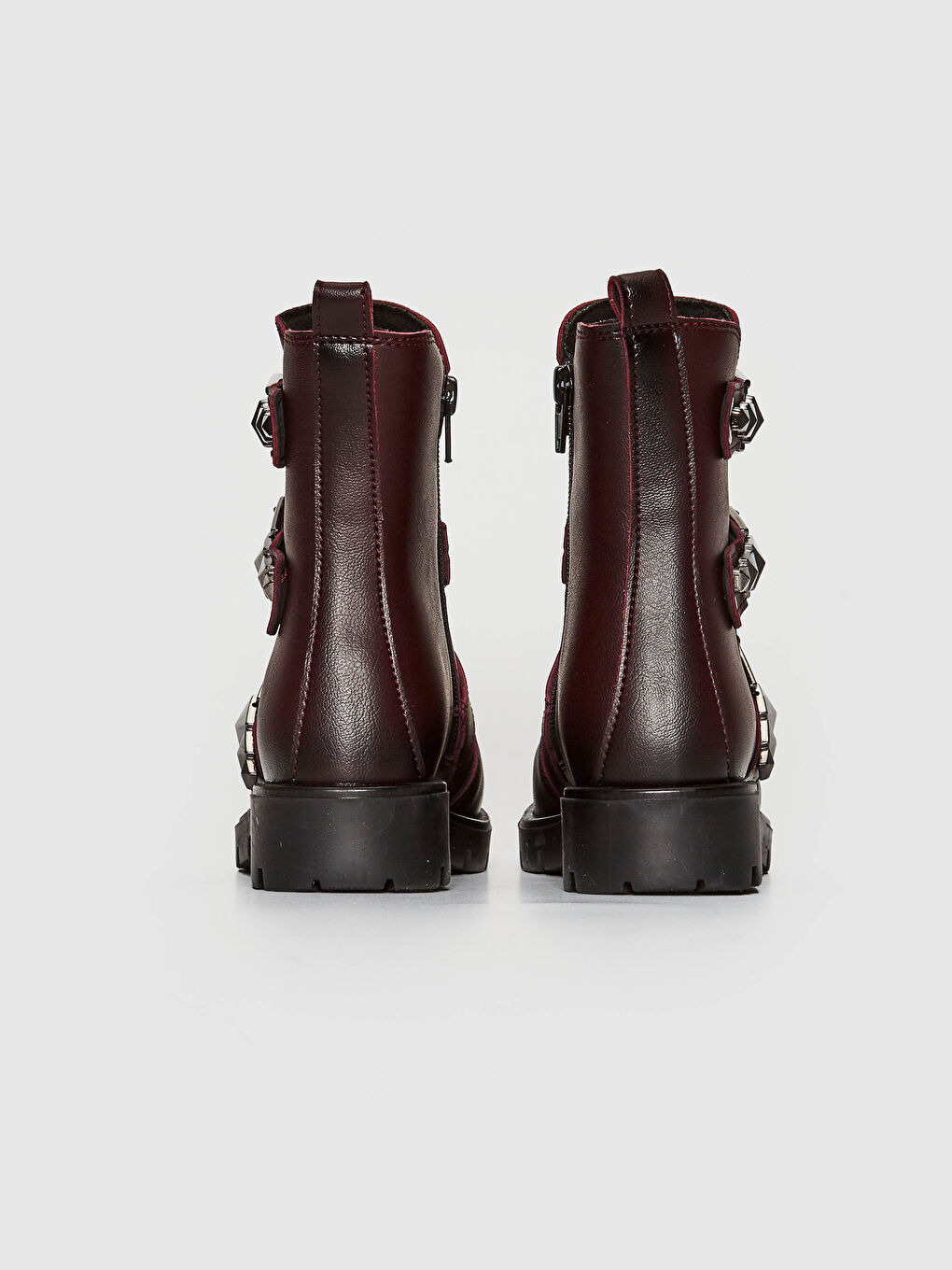 Bordo Kız Çocuk Kemer Detaylı Bot-4