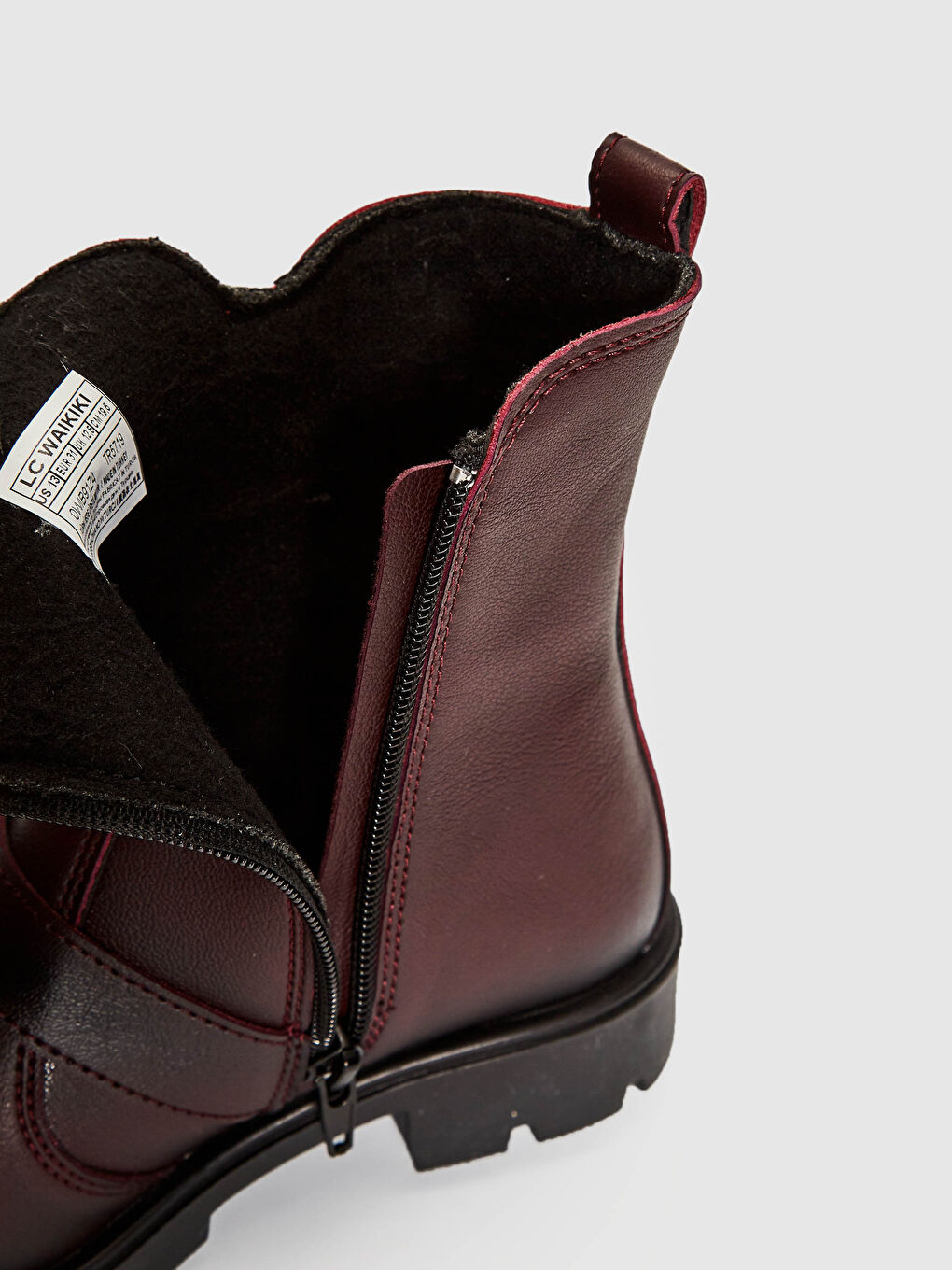 Bordo Kız Çocuk Kemer Detaylı Bot-5