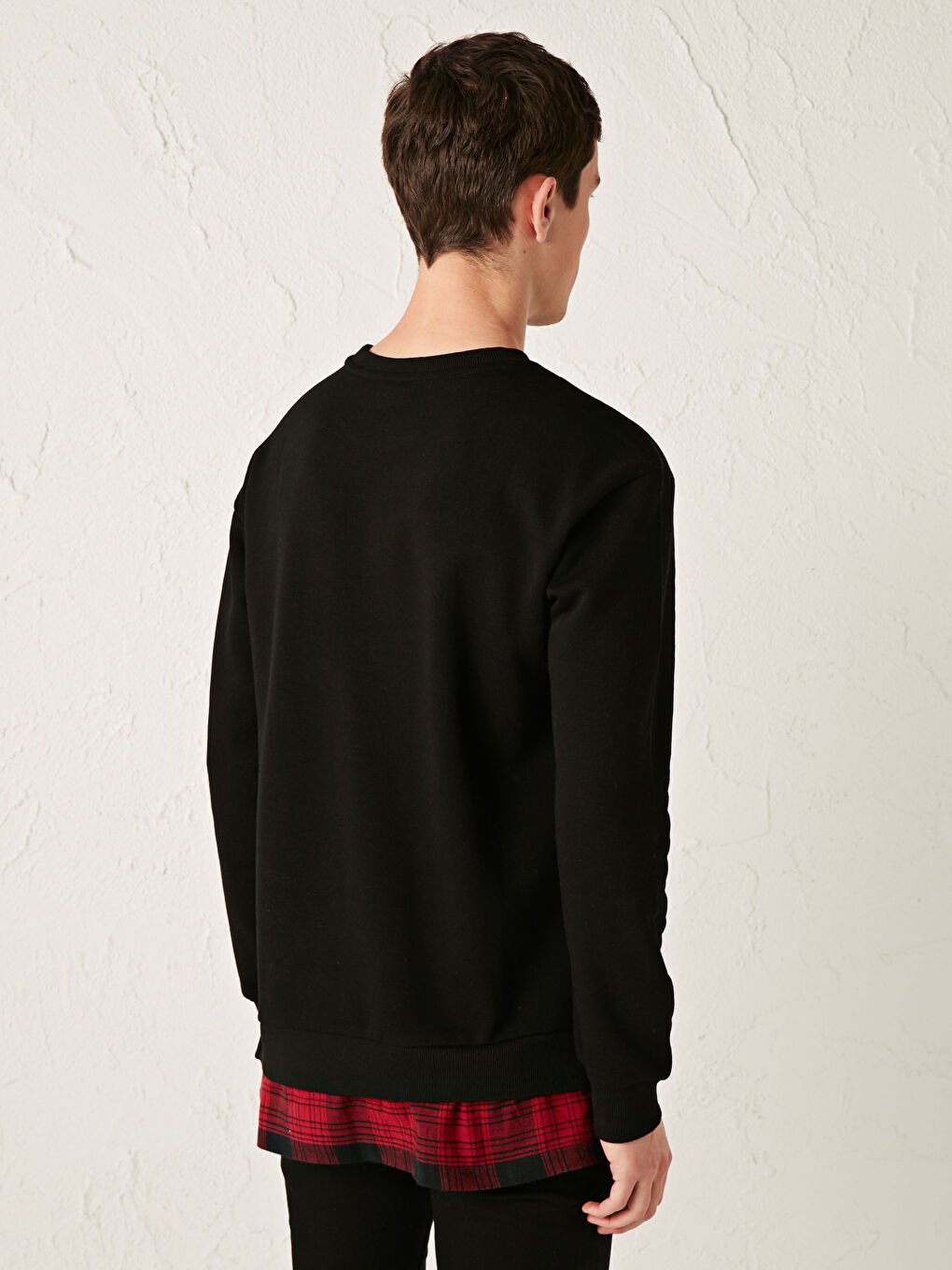 Світшот з круглим вирізом горловини та принтом, товстий-4