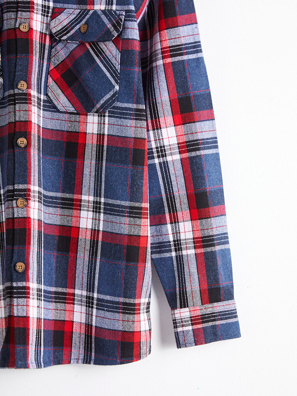 Oversize Long Sleeve Plaid Men's Flannel Shirt-5