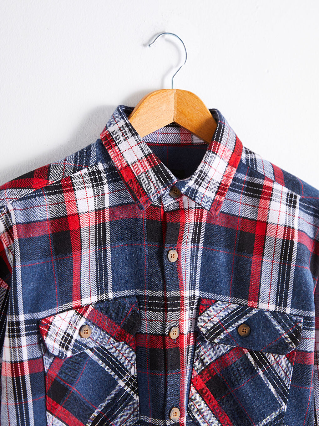 Oversize Long Sleeve Plaid Men's Flannel Shirt-6