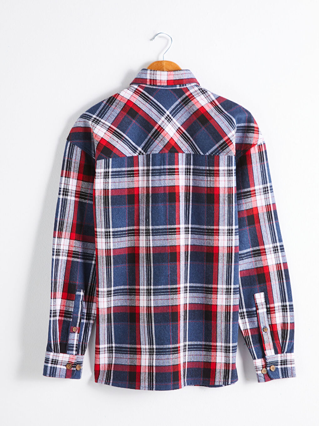 Oversize Long Sleeve Plaid Men's Flannel Shirt-7