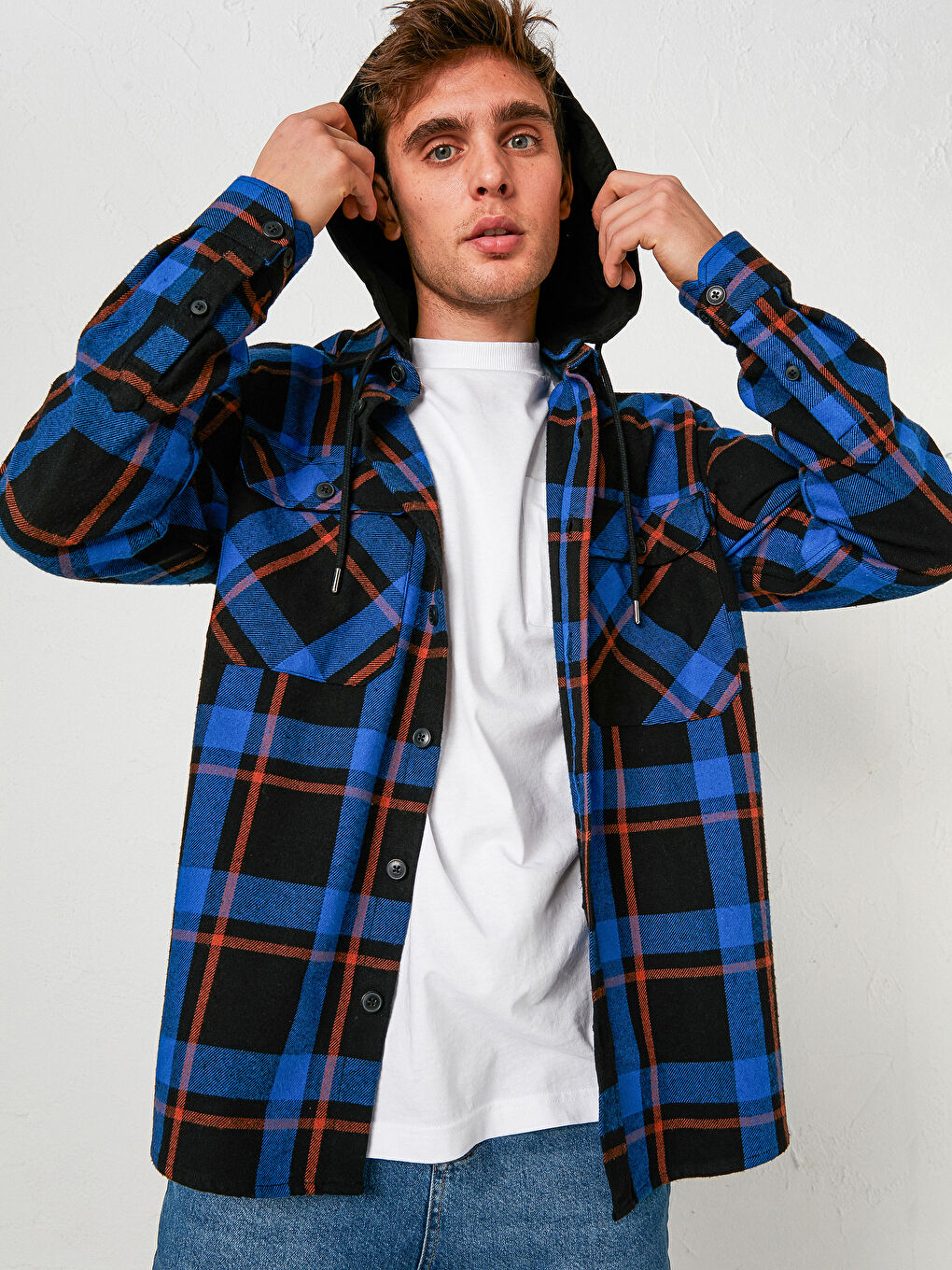 LCW Casual Oversize Uzun Kollu Ekose Erkek Oduncu Gömlek -0WIC59Z8-LN4