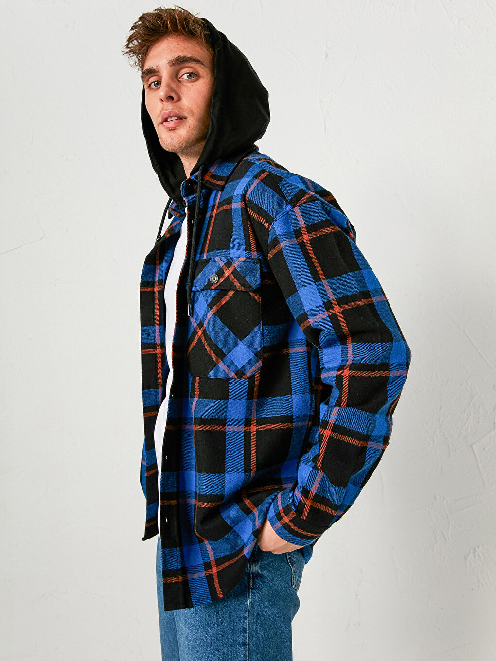 LCW Casual Oversize Uzun Kollu Ekose Erkek Oduncu Gömlek -0WIC59Z8-LN4