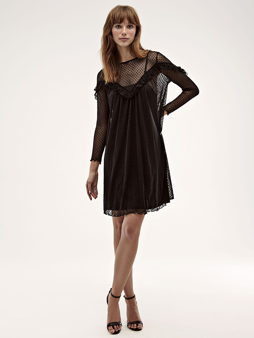 Long Sleeve Tulle Dress-9