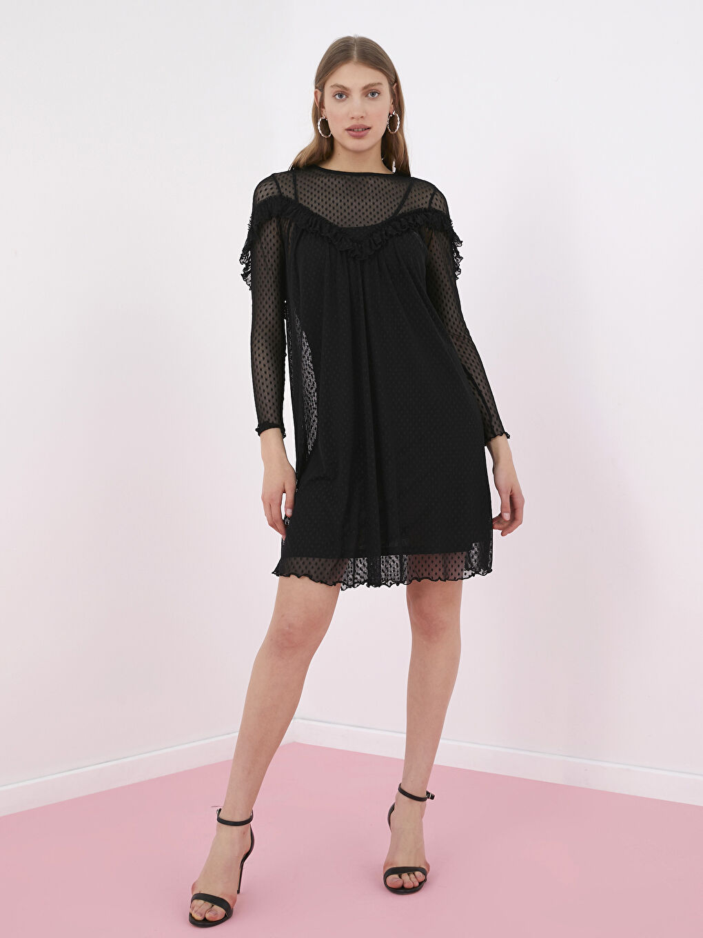 Long Sleeve Tulle Dress-4