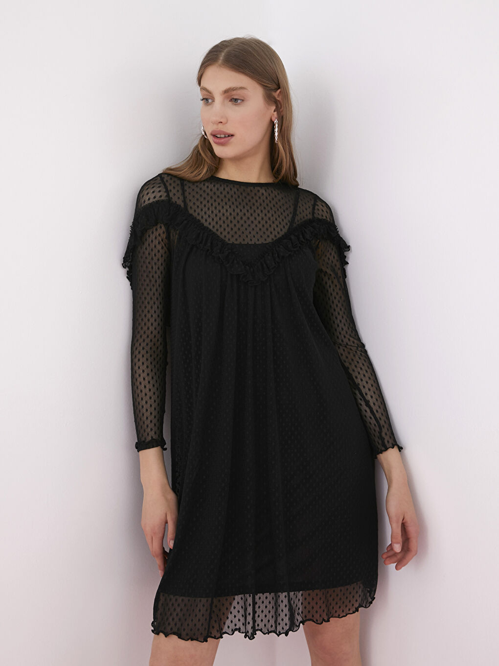 Long Sleeve Tulle Dress-2