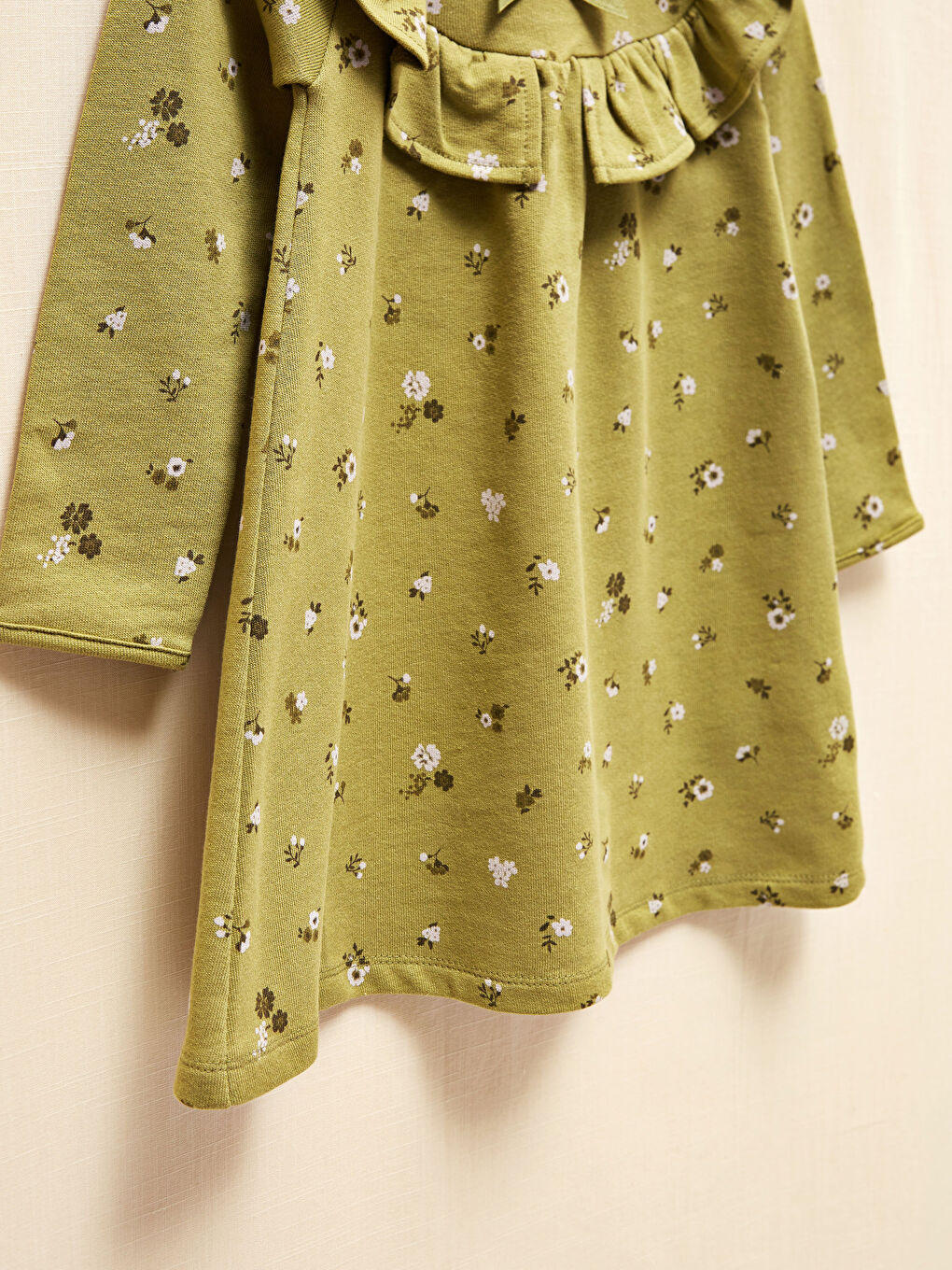 Yeşil Kız Bebek Baskılı Elbise-2