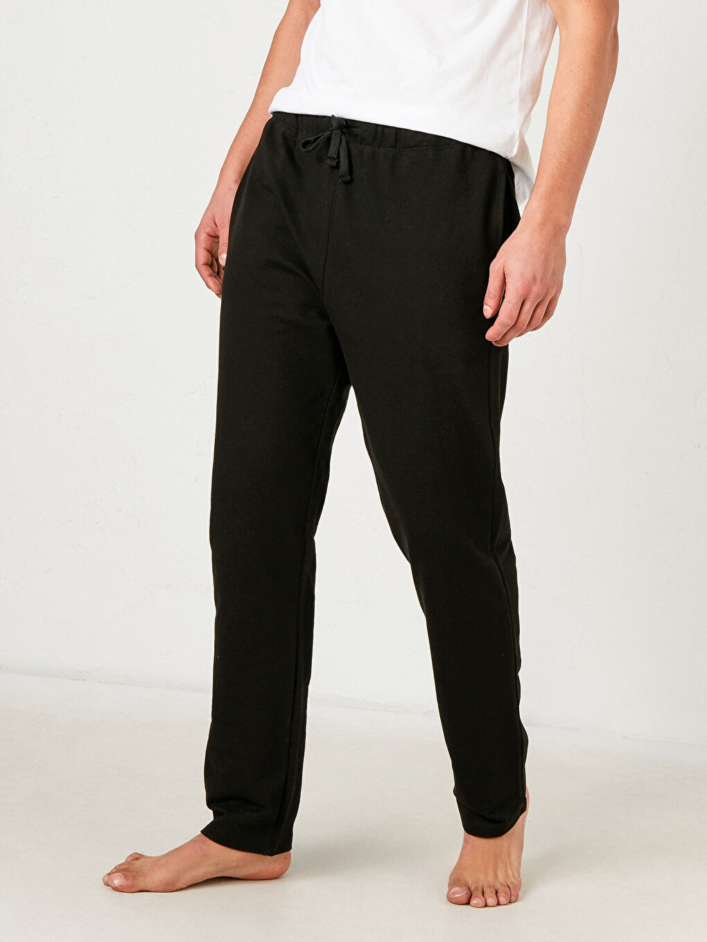 Siyah Standart Kalıp Pijama Alt-1