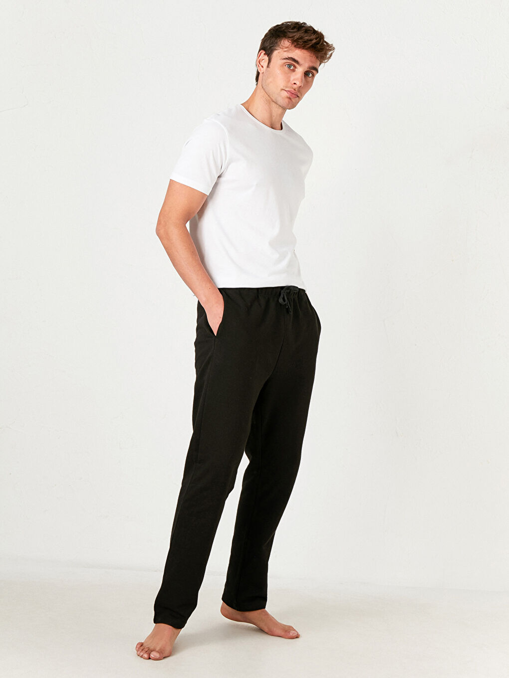 Siyah Standart Kalıp Pijama Alt