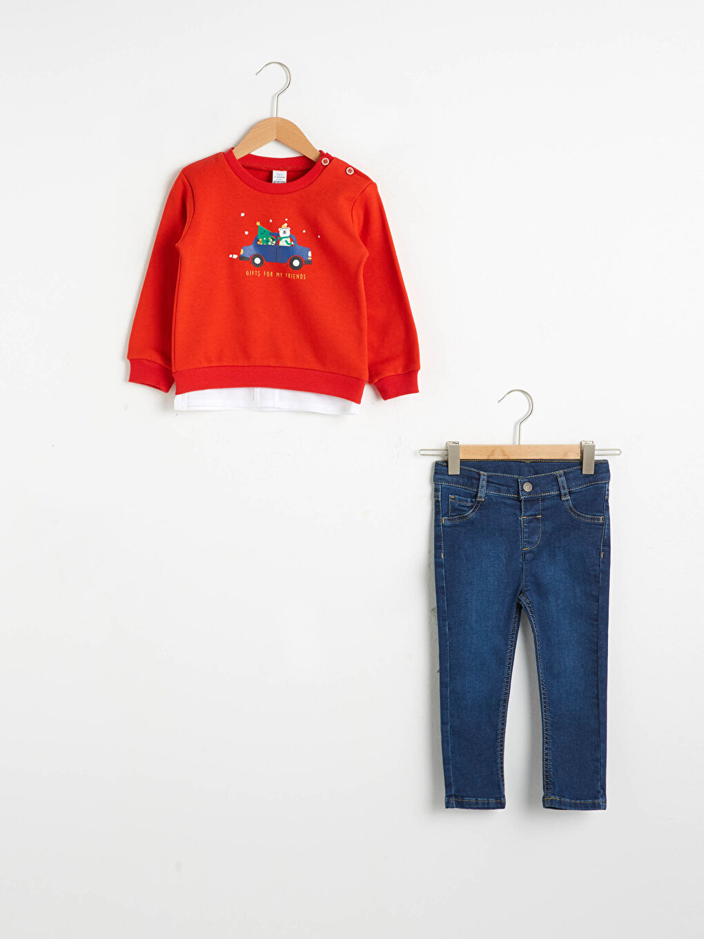 LCW baby Baby Boy Printed Sweatshirt and Jean Trousers -0WIF84Z1-QJT