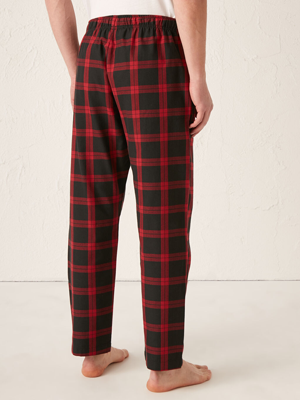 Kırmızı Standart Kalıp Ekose Pijama Alt-2