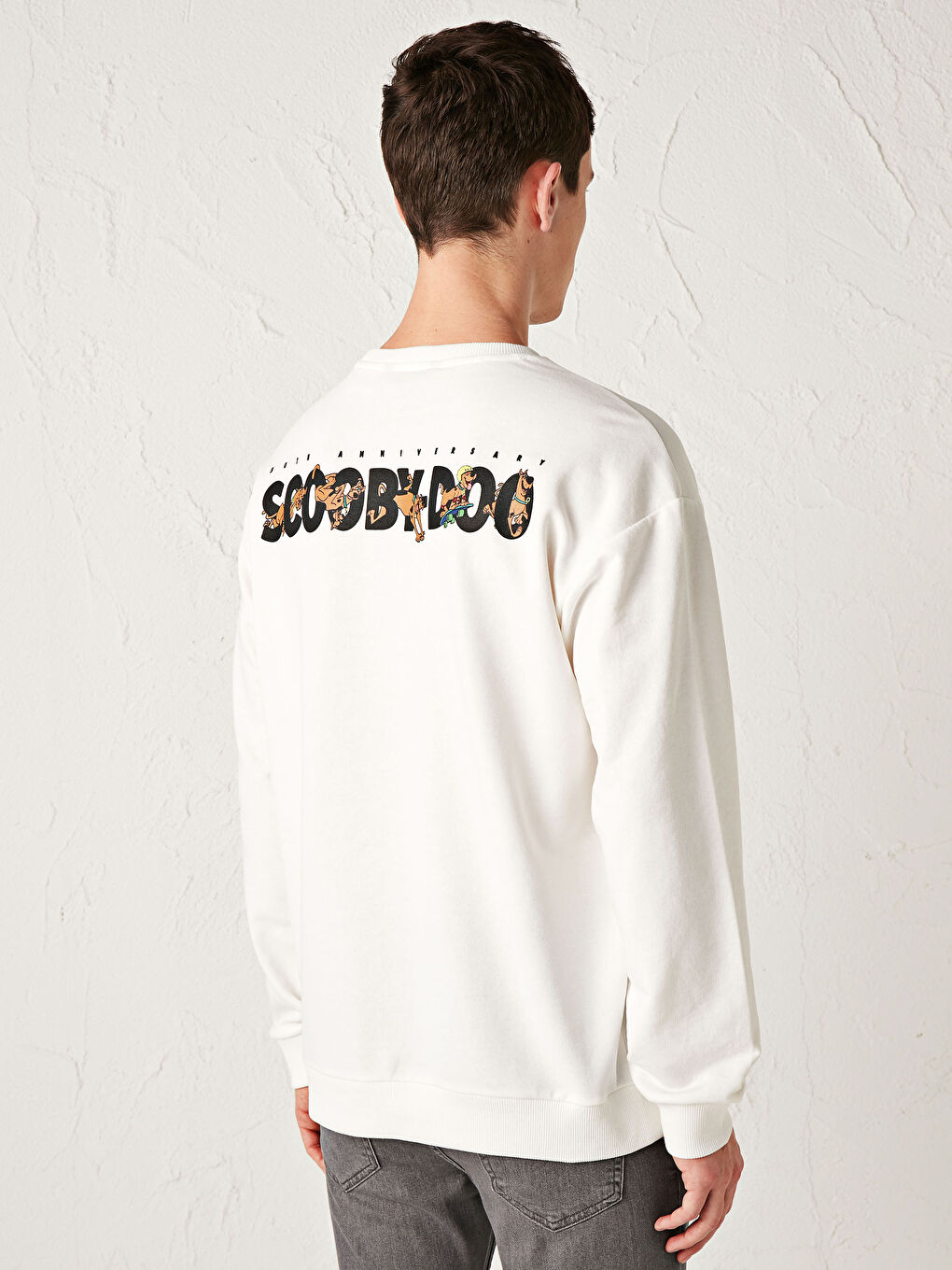 Beyaz Scooby Doo Baskılı Hoodie-3