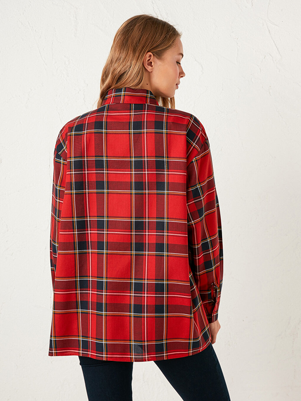 Chemise à Manches Longues Écossais pour Femmes-3